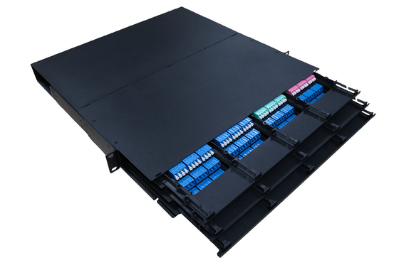 οπτική επιτροπή μπαλωμάτων ινών 1U 96C MPO MTP LC Singlemode OM3 OM4