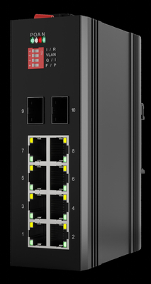 Σειρά 65 Din Rail Βιομηχανικός διακόπτης POE Μη διαχείριση 8 Port SFP διακόπτης